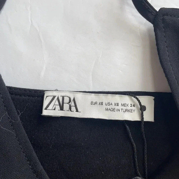 Zara black strappy bodysuit w/ asymmetrical hem. Women’s XS. NWT - Picture 8 of 12